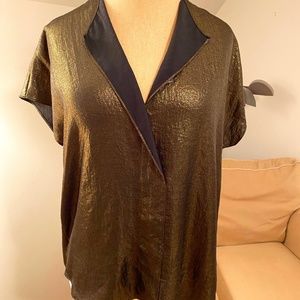 Trouve Gold Short Sleeved Blouse (S)
